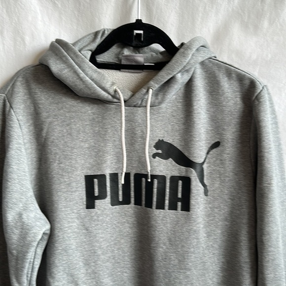 Puma gray hoodie with black letters/logo, size M - Picture 2 of 7